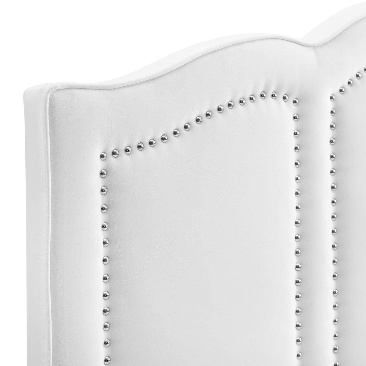 White Performance Velvet Headboard F2264