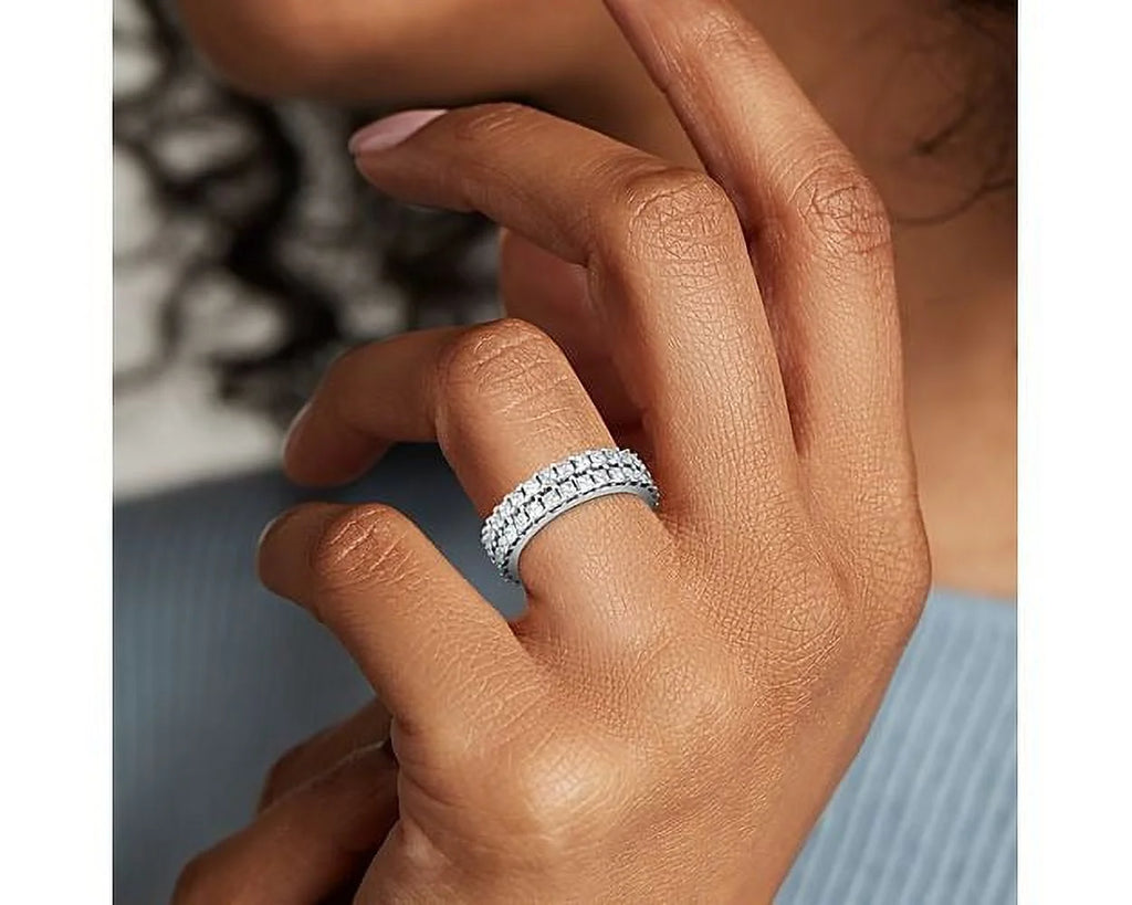 14K White Gold Diamond Eternity Band Size 7 N977