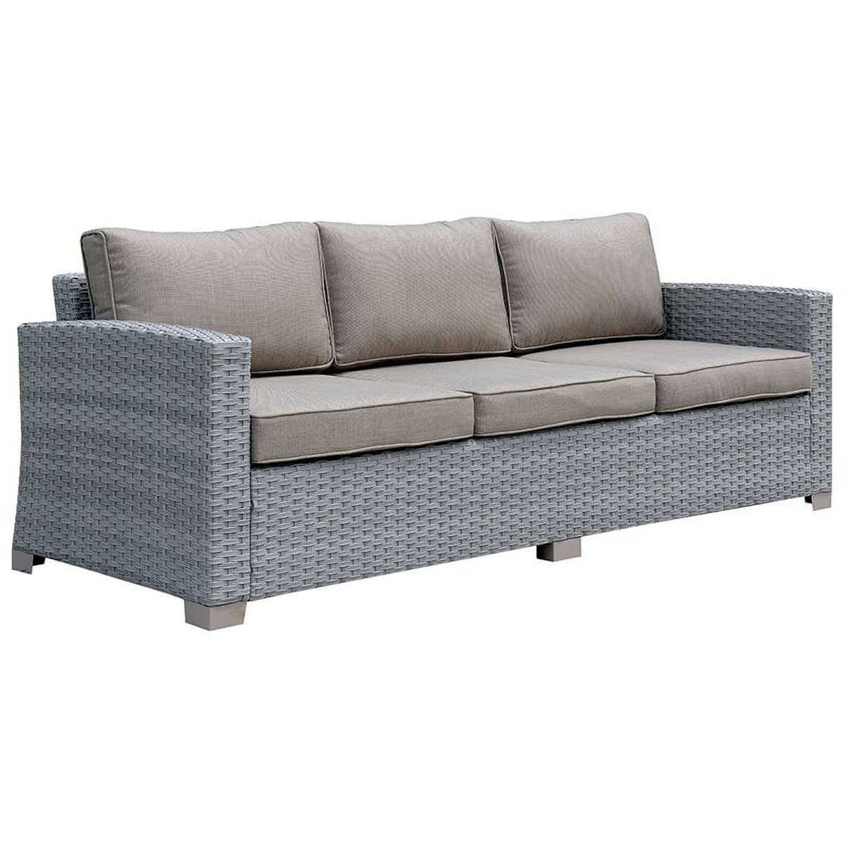Gray Rattan Wicker Patio Sofa Z546243