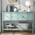Black Light Green Pine Console Table with 2 Drawer and Cabinet and Shelf C363