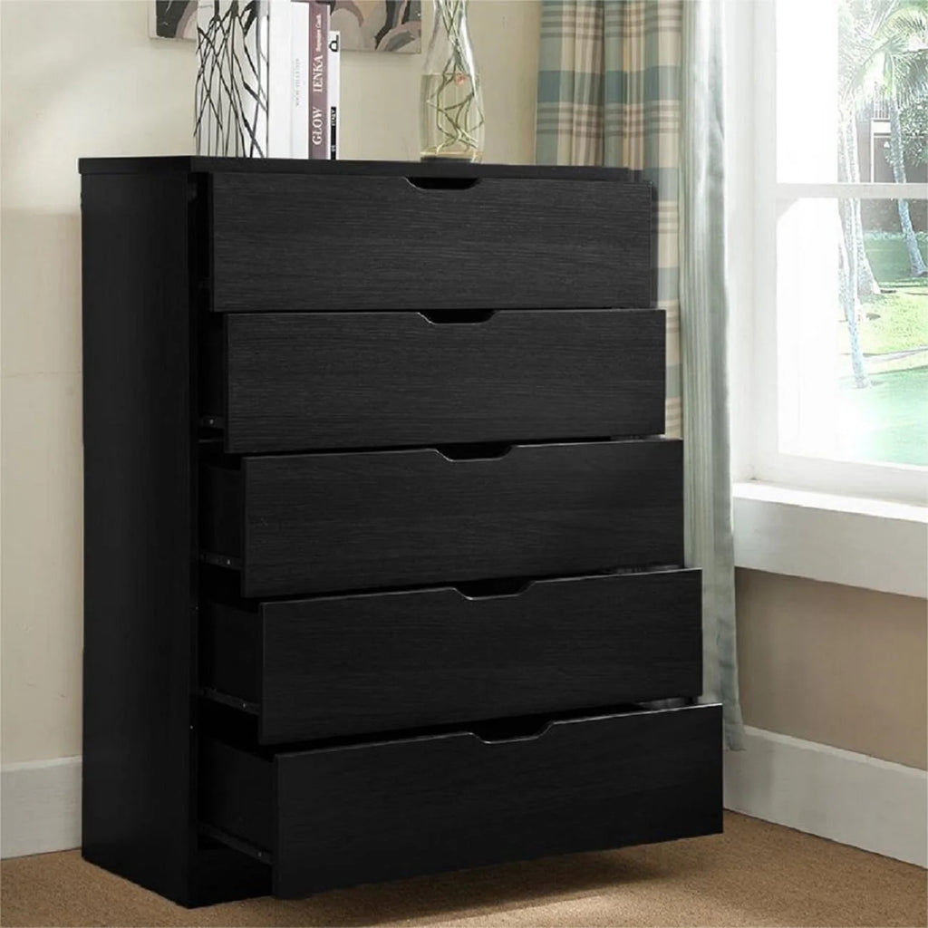 Brown 5 Drawer Wood Dresser Q42088