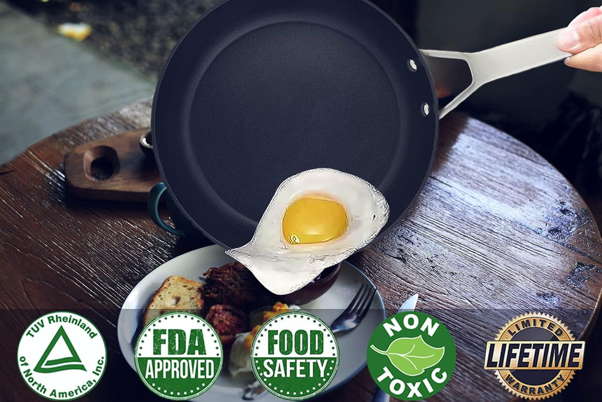 10-inch Nonstick Stainless-steel Frying Pan with Lid N198