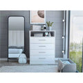 White Four Drawer Dresser with Hutch M19602