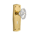 Polished Brass Double Dummy Door Knob with Prairie Plate T853
