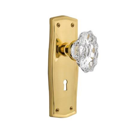 Polished Brass Double Dummy Door Knob with Prairie Plate T853