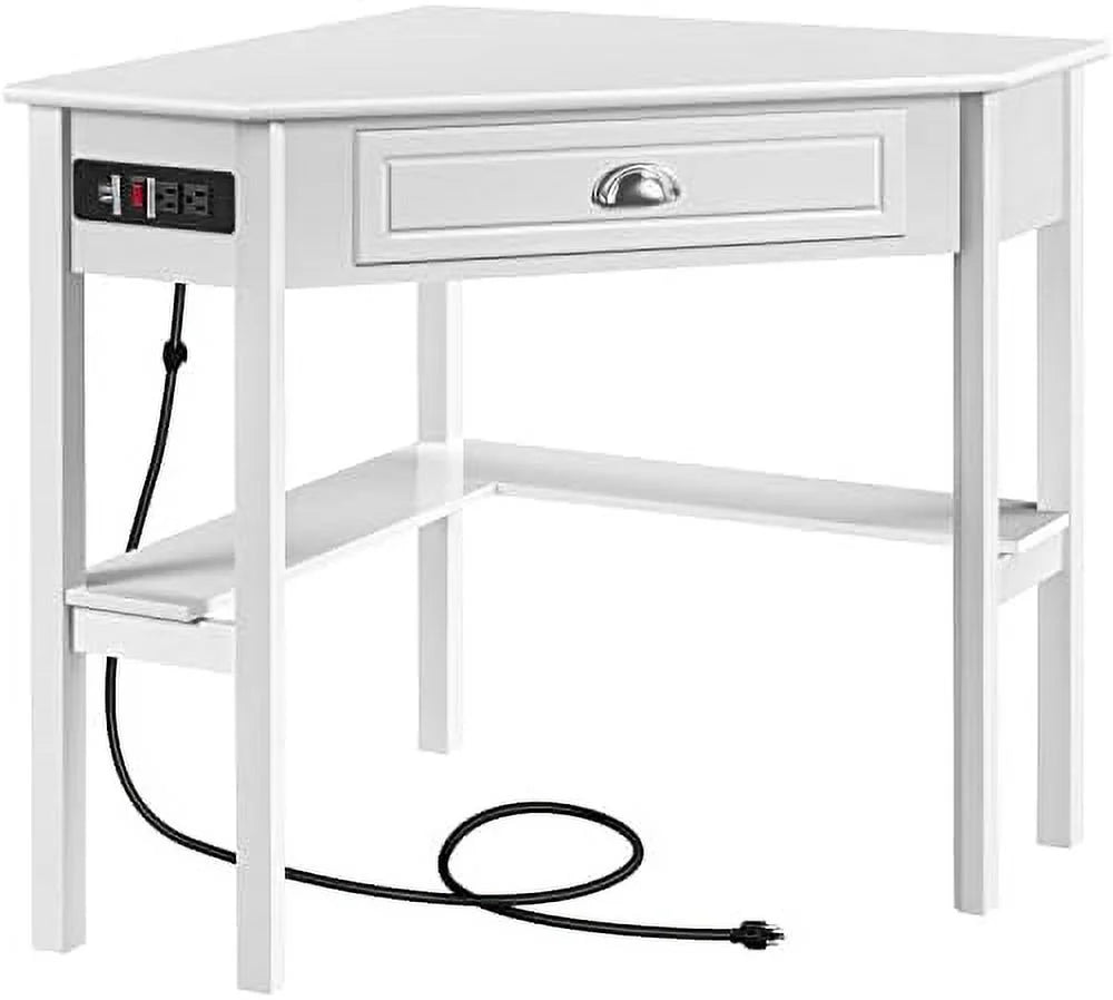 L Shaped Corner Computer Desk with Power Outlets G23282