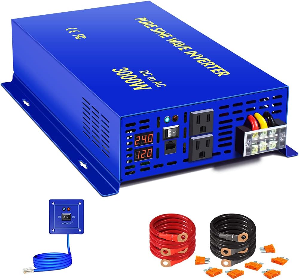 3000W Pure Sine Wave Power Inverter 12V DC to AC 120V W890