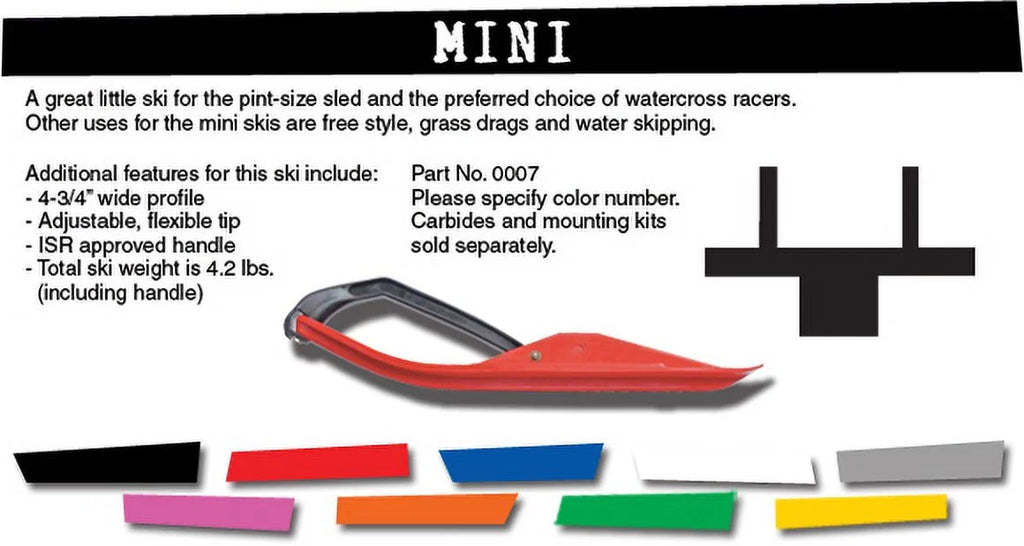 Black Snowmobile Skis with Loops I5343