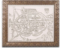 16th Century Canterbury Map 11 by 14-Inch Gold Ornate Frame K816669
