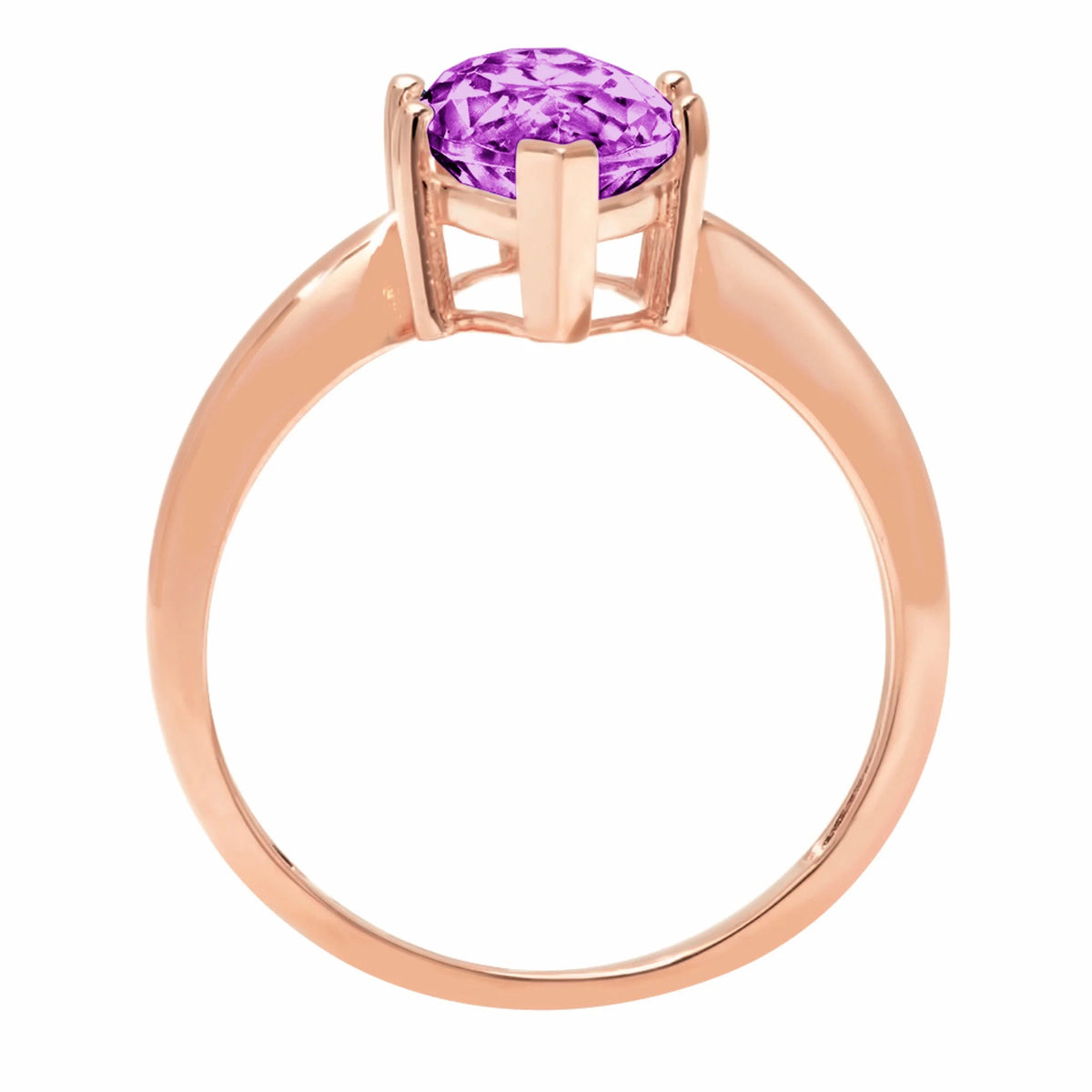 2.5ct Marquise Cut Purple Simulated Alexandrite Pink Rose Gold Ring Size 3.5 G686