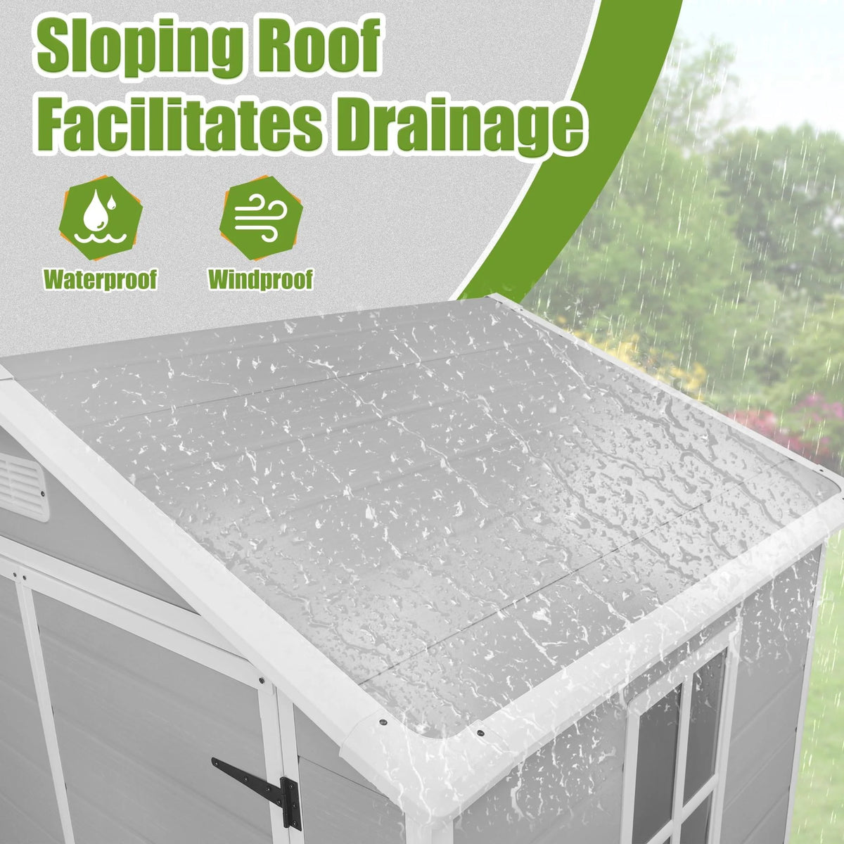 6' x 4.4' Plastic Outdoor Storage Shed with Reinforced Floor I6653