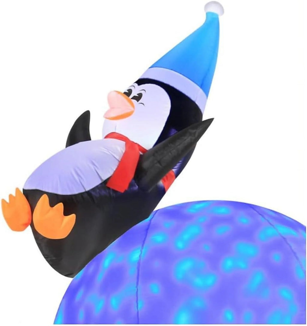 6 Foot Inflatable Penguins With Swirling Lights D31979