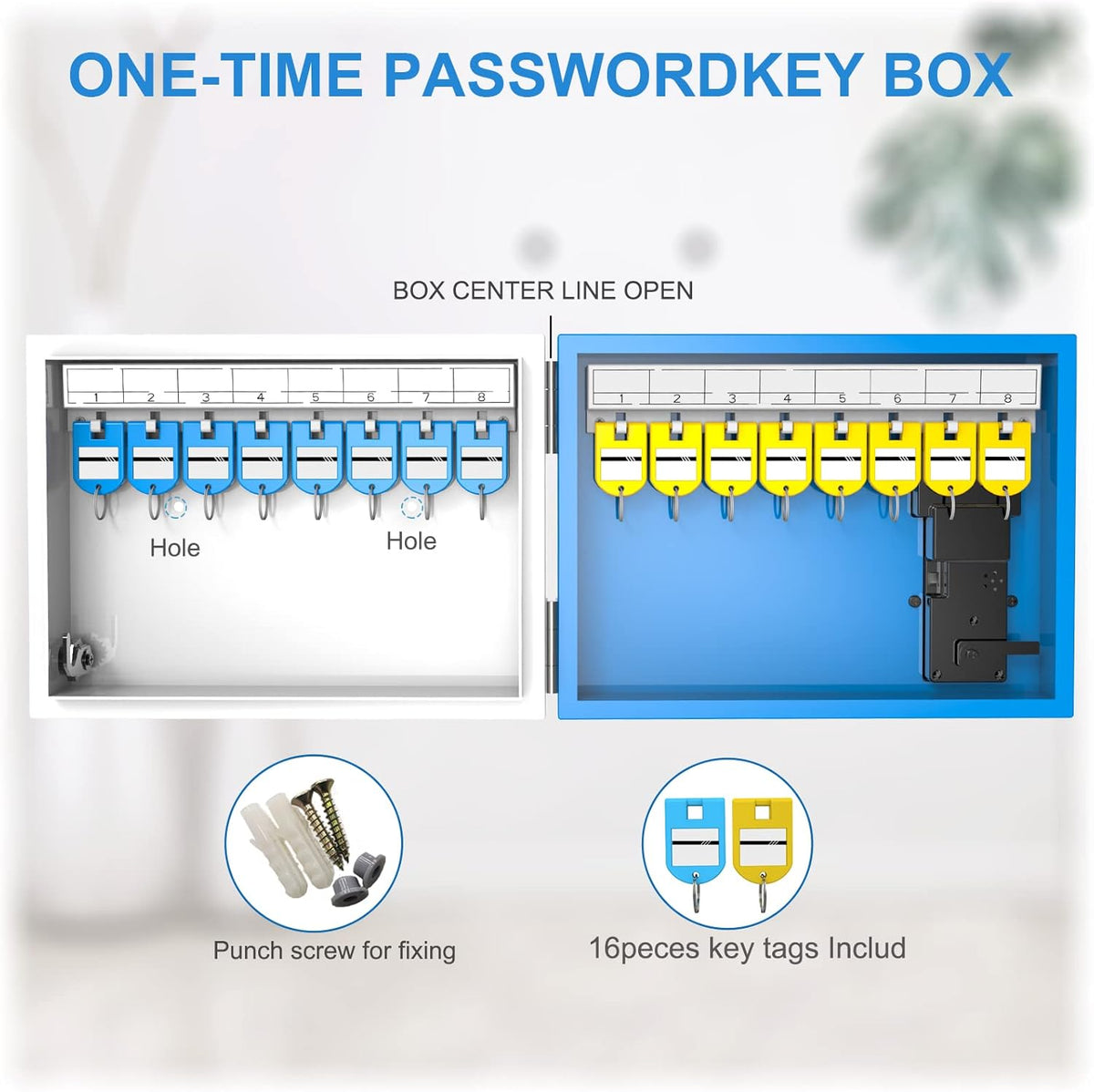 Key Lock Box 16 Keys Metal Wall Mount Digital Combination Lock Box Pack of 2 T799