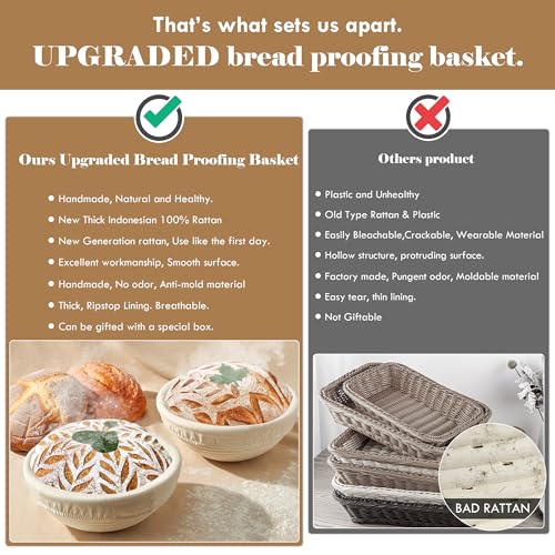 10 Inch Oval Sourdough Bread Proofing Baskets Set Of 2 A11665