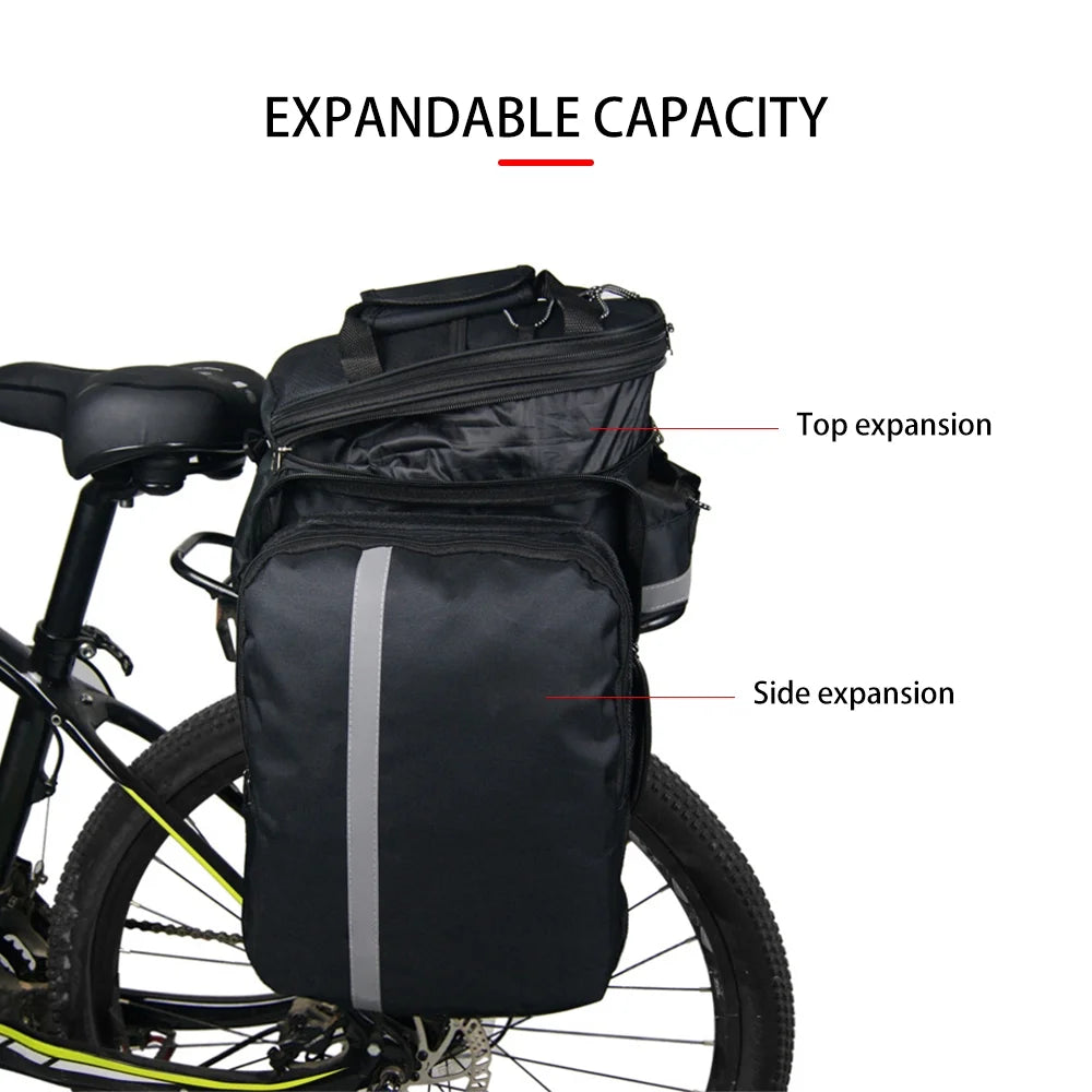 Rear Seat Bag Expandable MTB Bike Rack Bag with Rain Cover F533