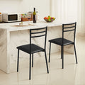 Set of 2 Black Cushioned Dining Chairs V394737