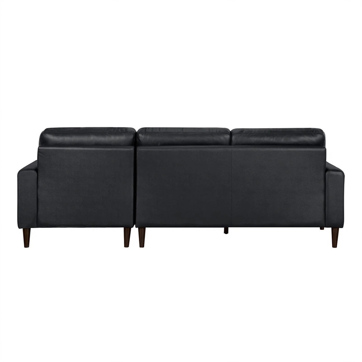 Black 2-Piece Leather Match Sectional with Right Chaise O9487