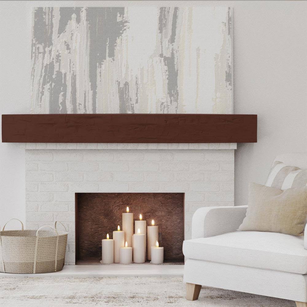 Natural Pecan Faux Wood Fireplace Mantel J868448
