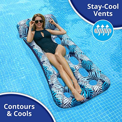 Inflatable Pool Float Lounge with Headrest and Footrest H274758