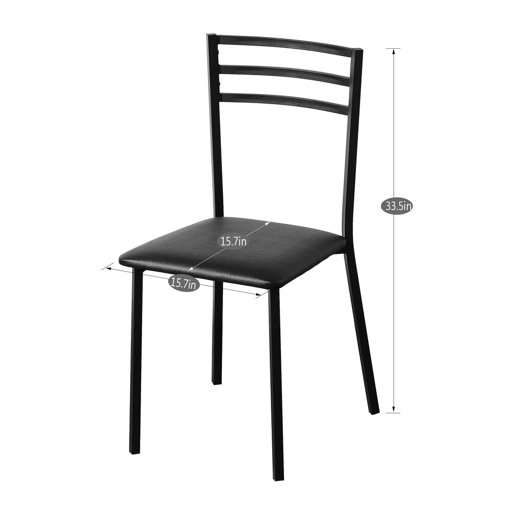 Set of 2 Black Cushioned Dining Chairs V394737