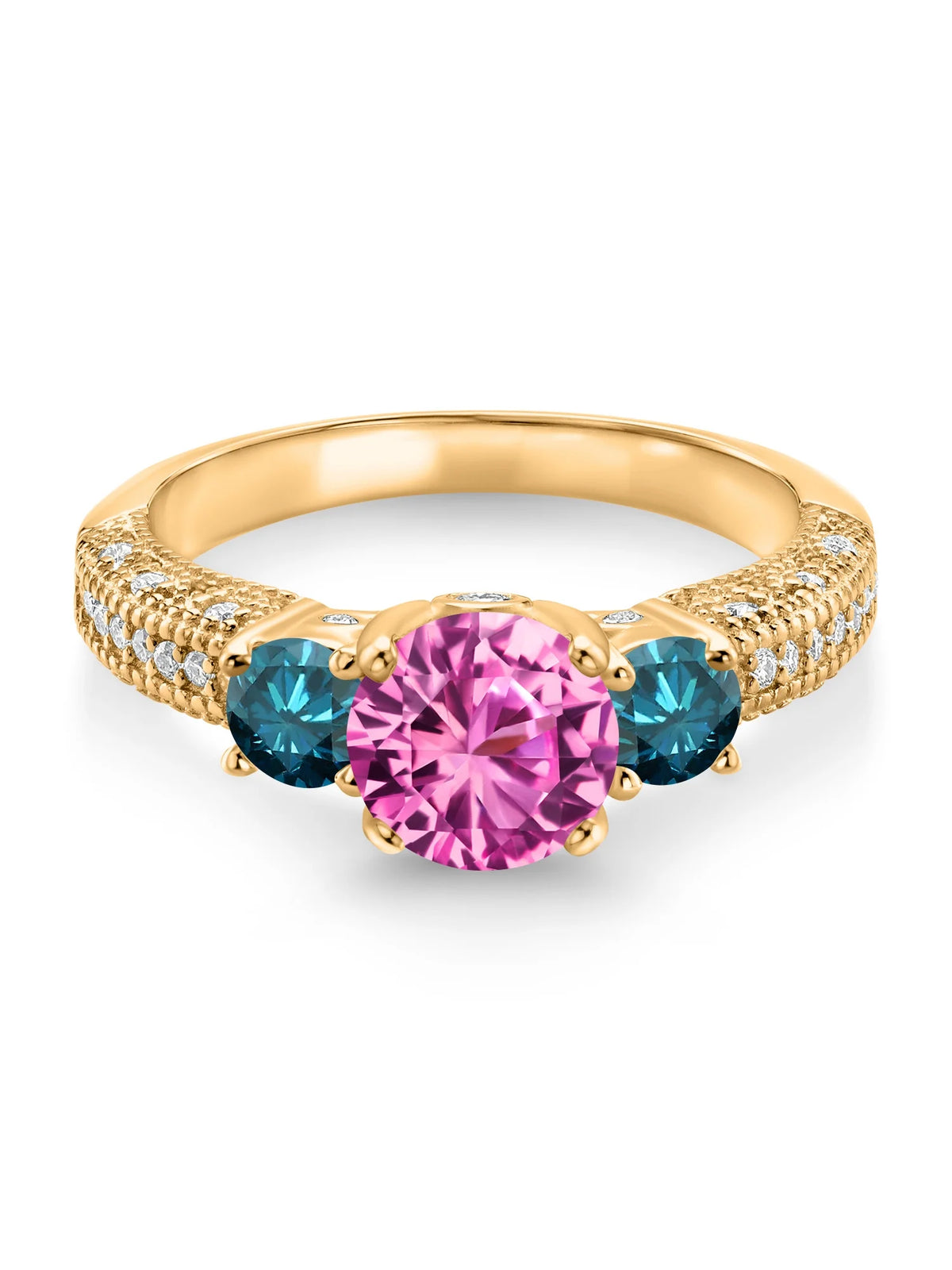 18K Yellow Gold Plated Silver Engagement Ring D621