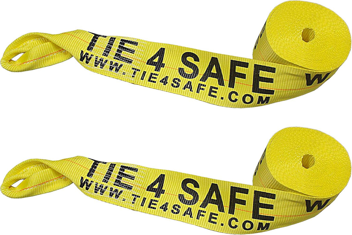 4 x 30' Heavy Duty Twisted Loop Winch Strap Tie Down (Red, 10 - Pack) A451390