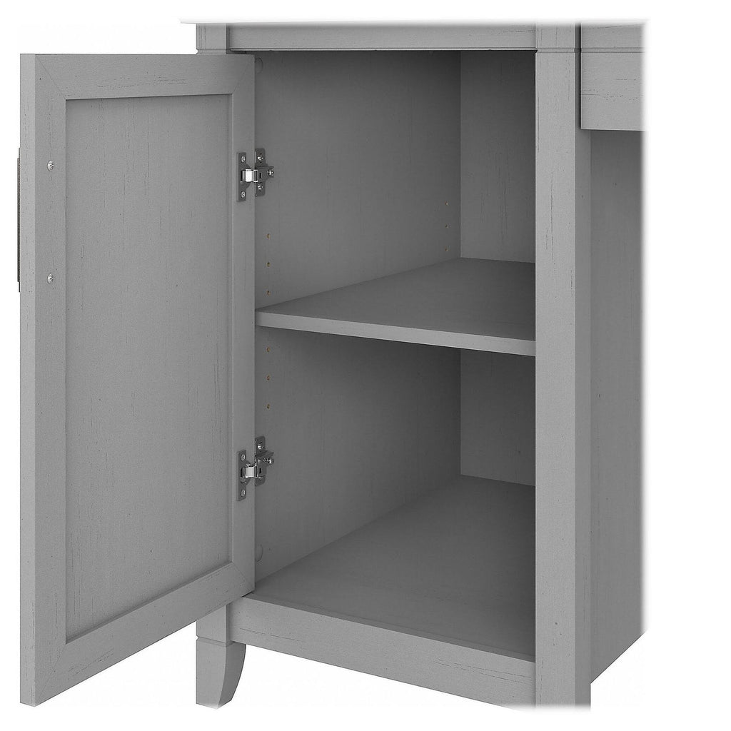 Cape Cod Gray Computer Desk with Keyboard Tray and Storage U486
