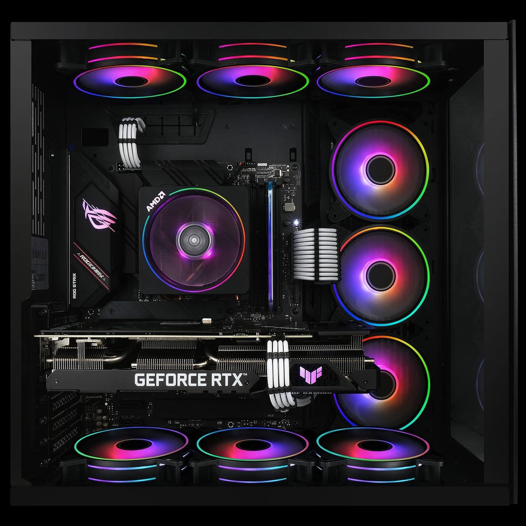 6 Pack 120mm RGB Addressable PC Case Fan with Hub and Remote J990223
