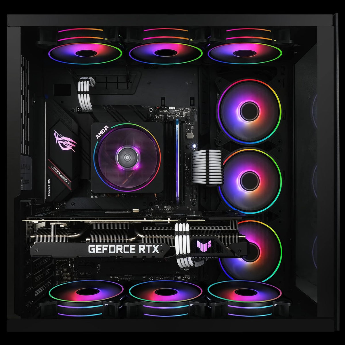 6 Pack 120mm RGB Addressable PC Case Fan with Hub and Remote J990223