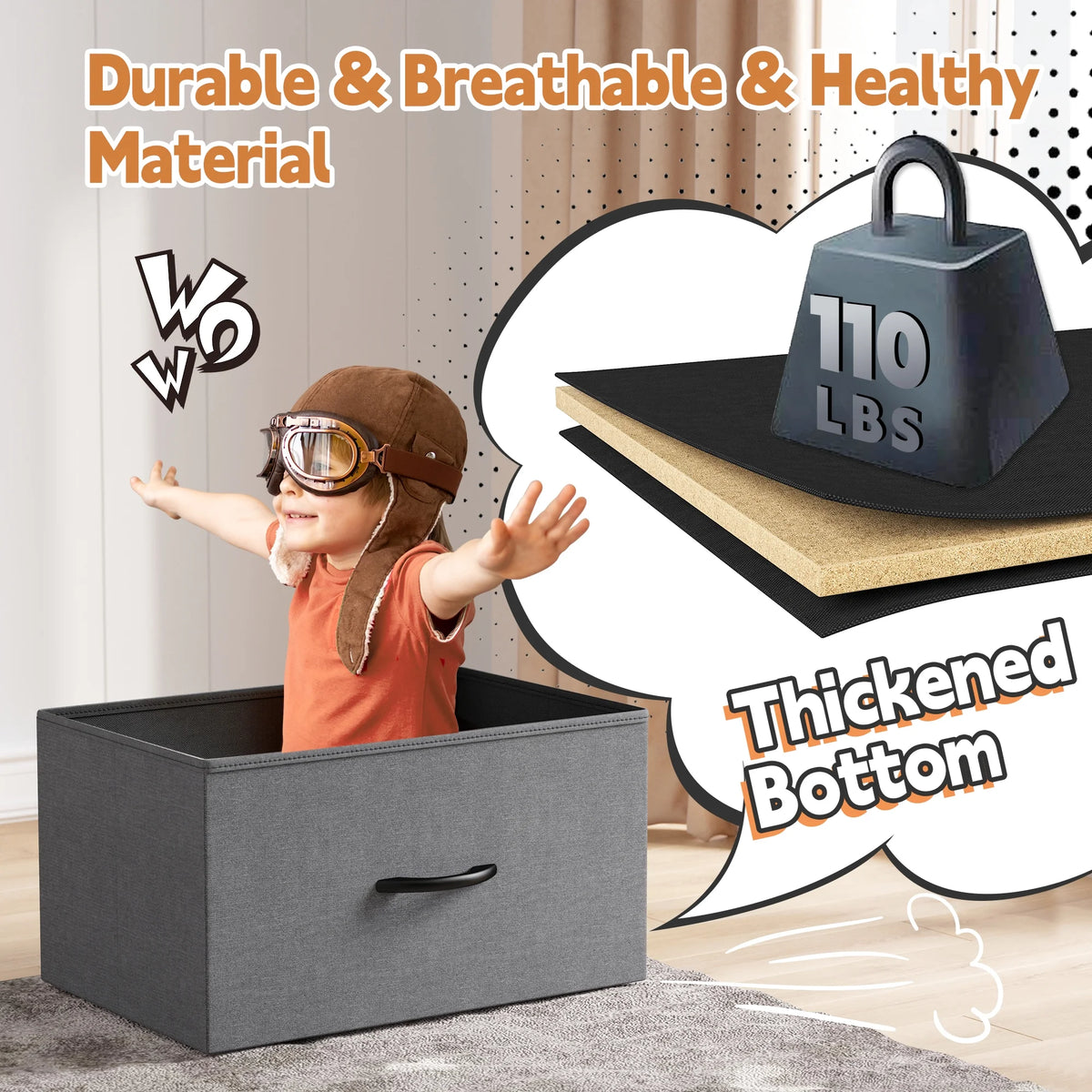 Tall Fabric Dresser with 10 Drawers D9702