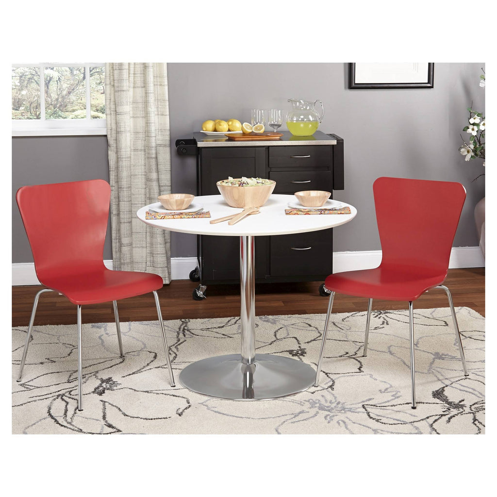 White Red 3 Piece Dining Set Z2911