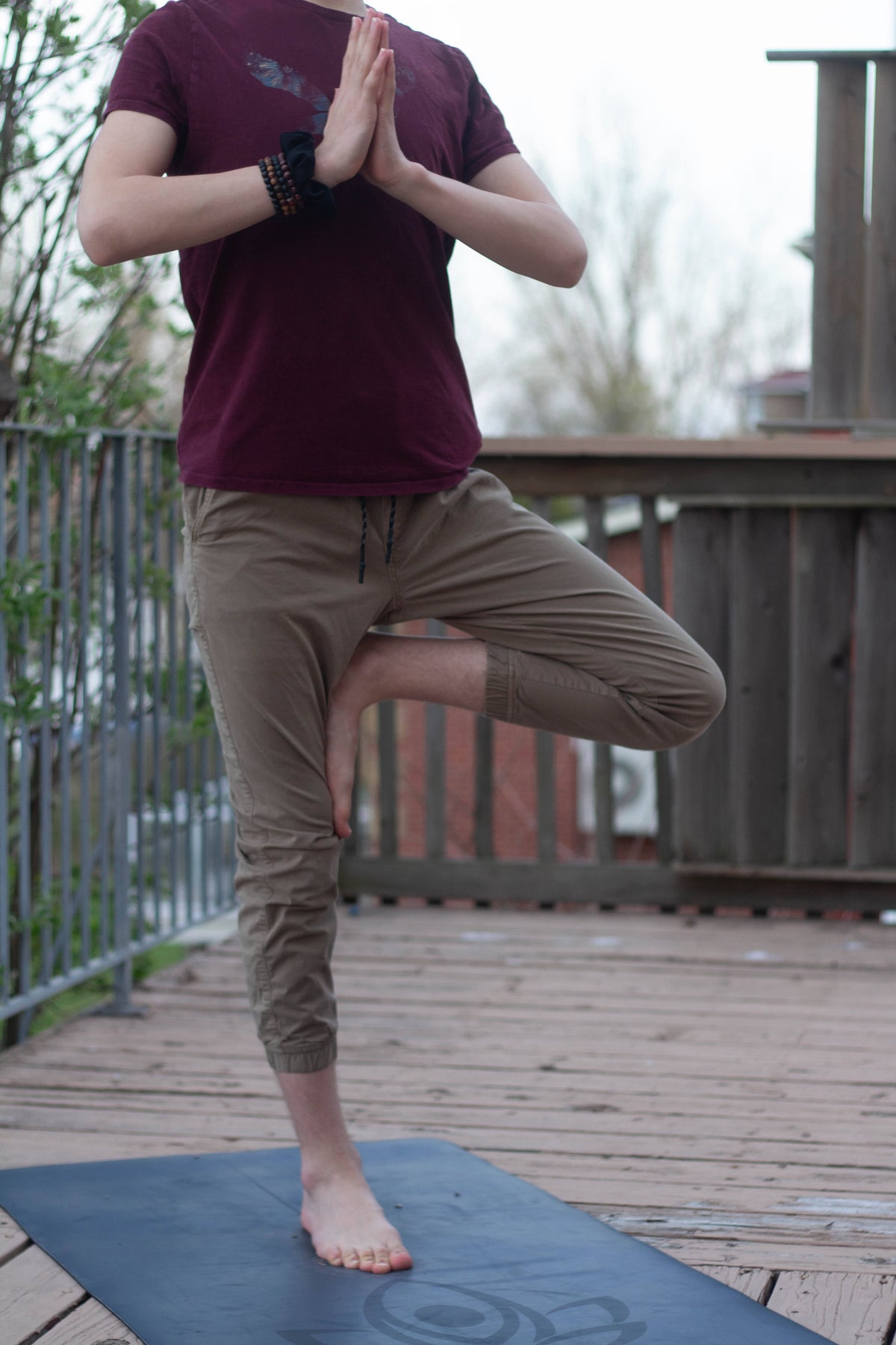 Natural Yoga and Exercise Mat with Carry Strap A975709