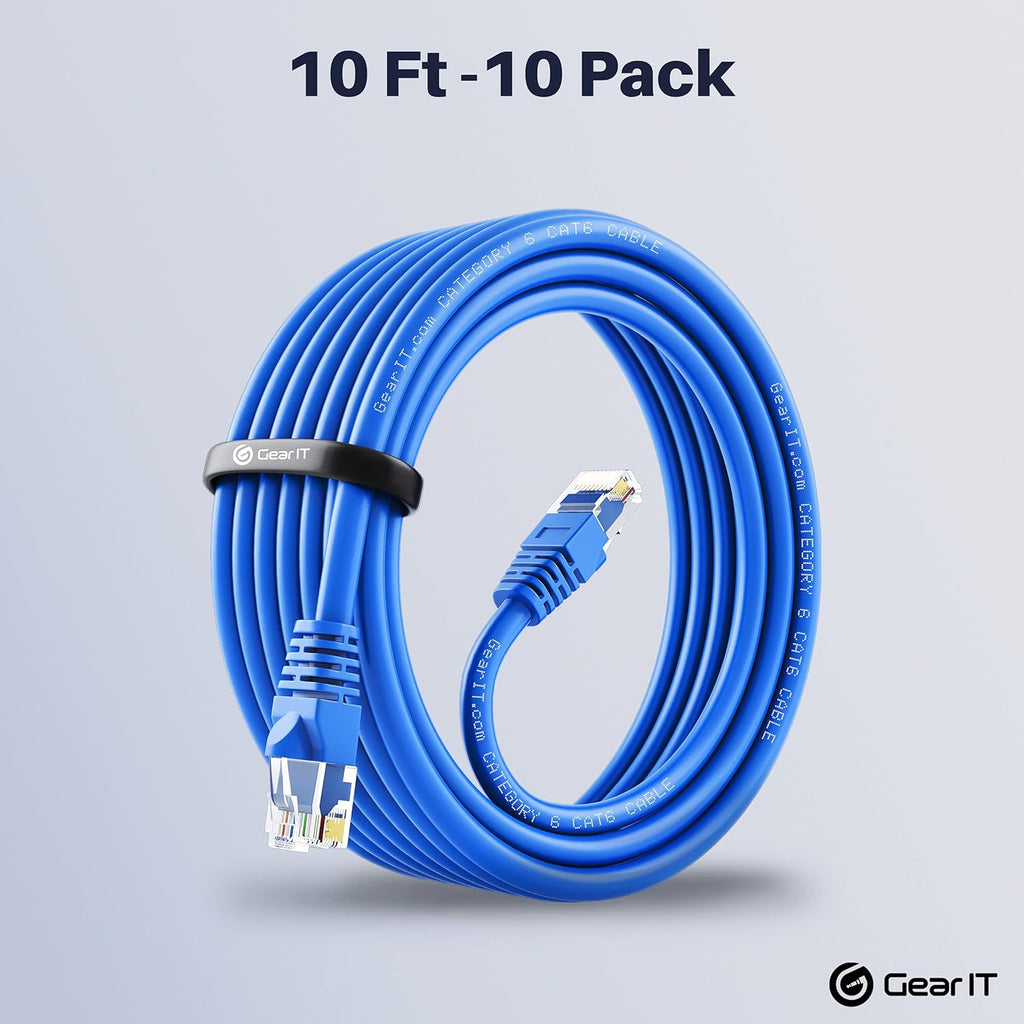 Cat 6 Ethernet Cable 1 ft 100-Pack Blue Y927273