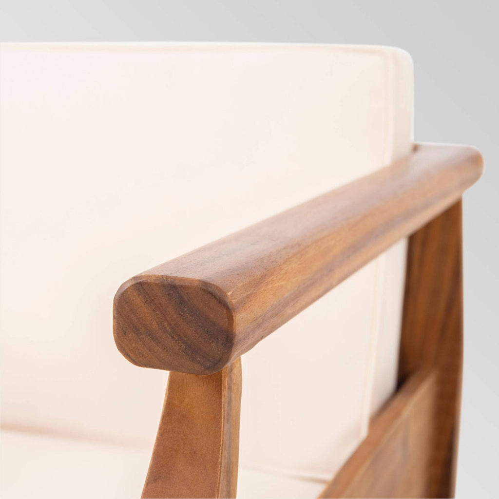 Acacia Wood Club Chair with Cushion Set of 4 N6575