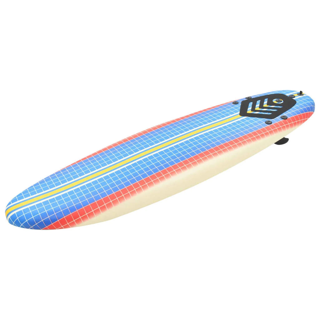 Surfboard with Leash and Plastic Fins 66.9 x 18.4 x 3.1 Inches J7118