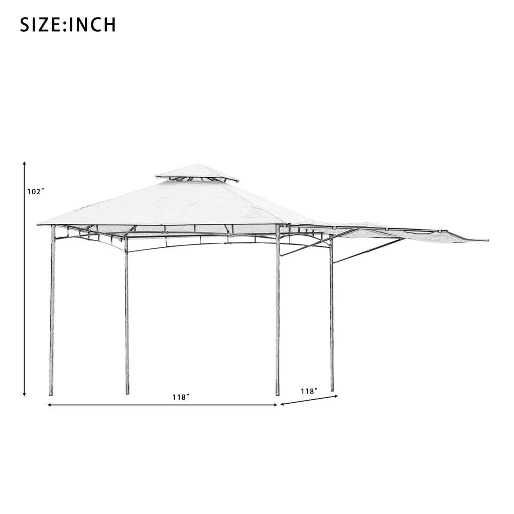 Beige Outdoor Grill Canopy with UV Protection L9940