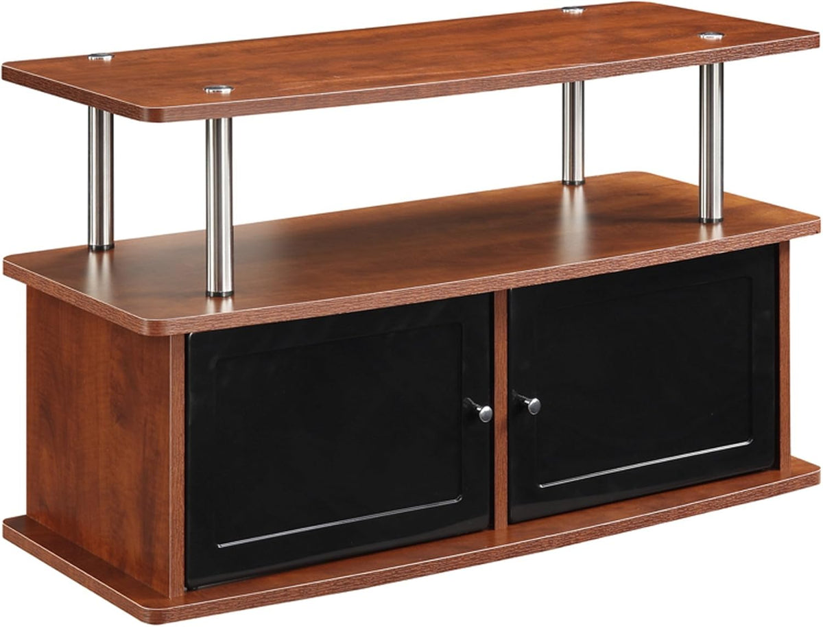 Gray TV Stand with 2 Storage Cabinets and Shelf D783149