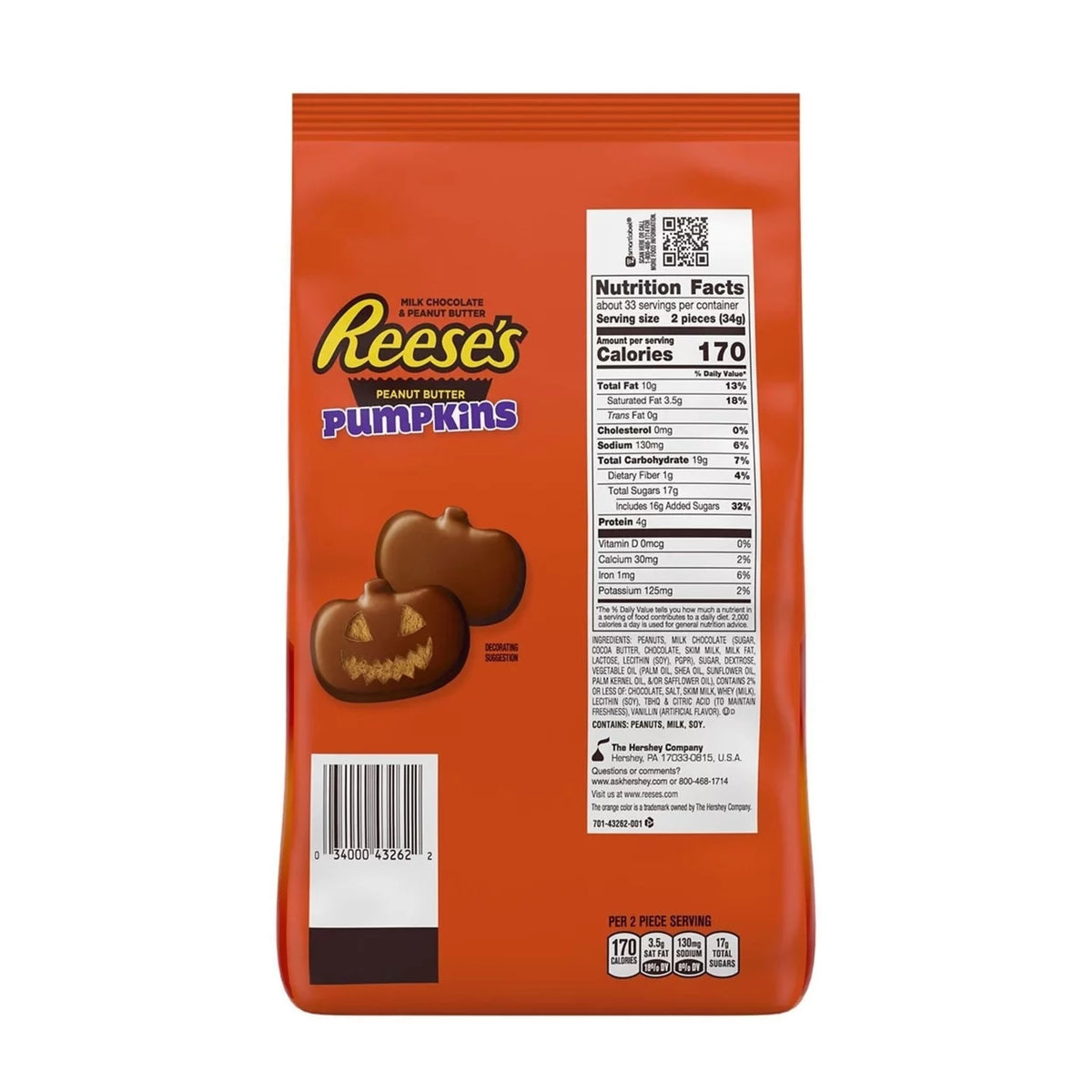 Milk Chocolate Peanut Butter Pumpkins Candy (39.8 Ounce, 65 Count) Y74665