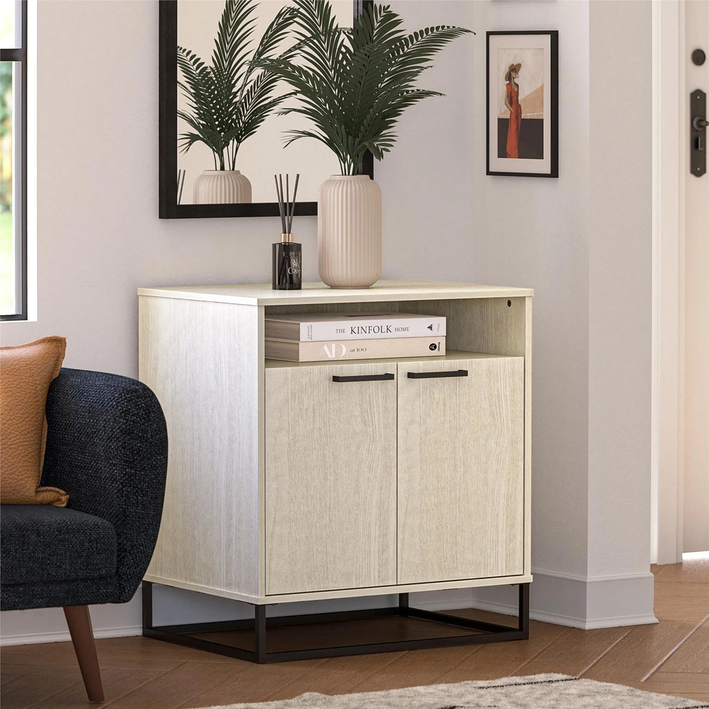 Ivory Oak 2 Door Accent Cabinet Q83418