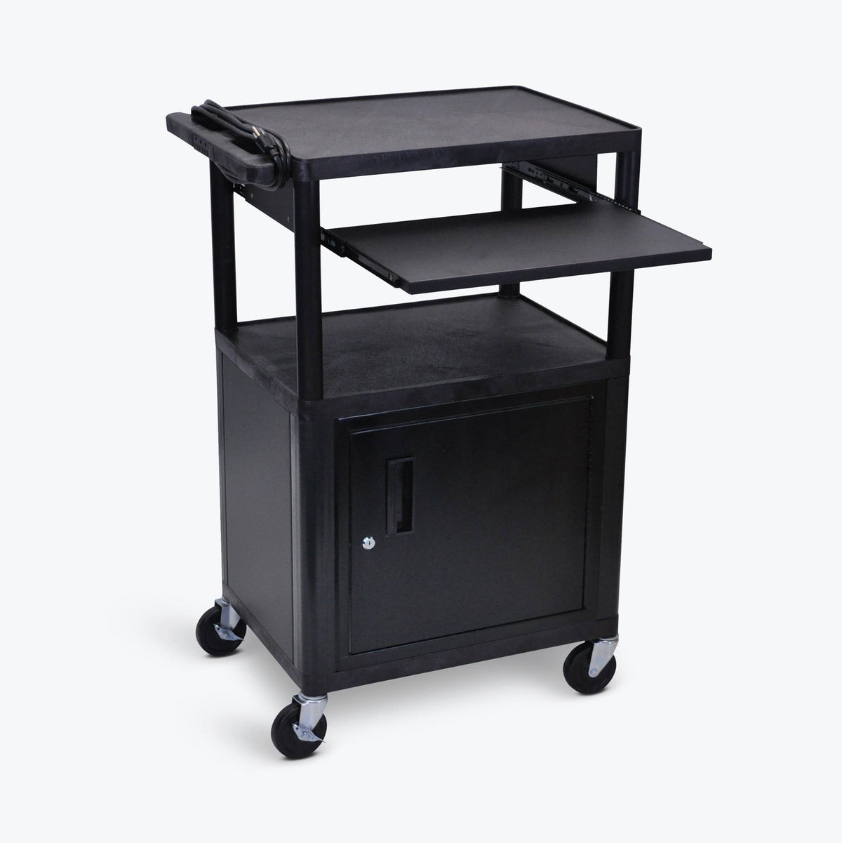 Black Keyboard Tray Audio Visual Cart Q895634