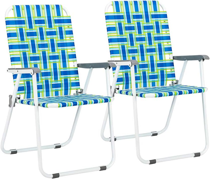 Green 2 Pack Webbed Folding Lawn Chair E11389