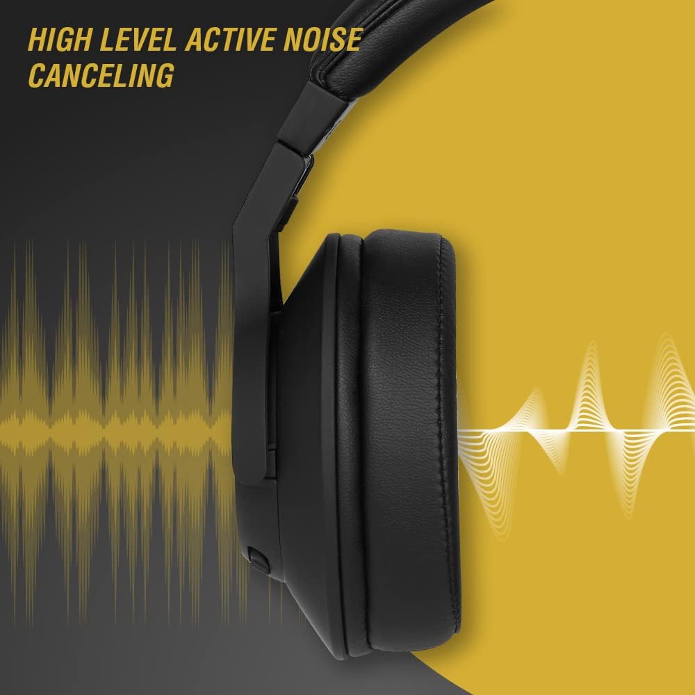 Black Wireless Over Ear Noise Cancelling Headphones E1663