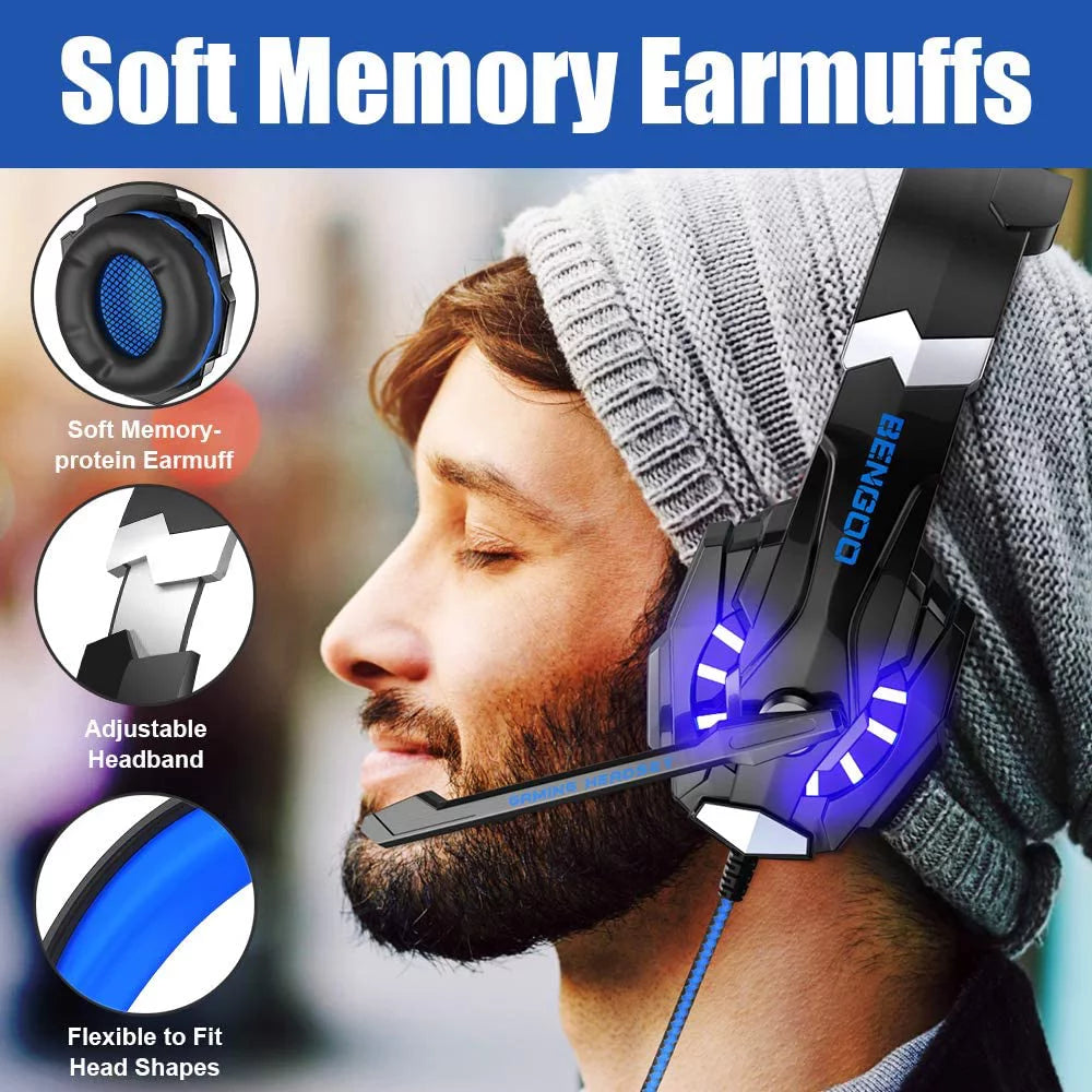 Stereo Gaming Headset with Mic, Noise Cancelling Over Ear Headphones O91946