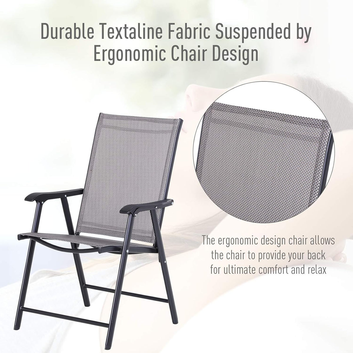 Folding Outdoor Patio Chairs Set of 2 M60445