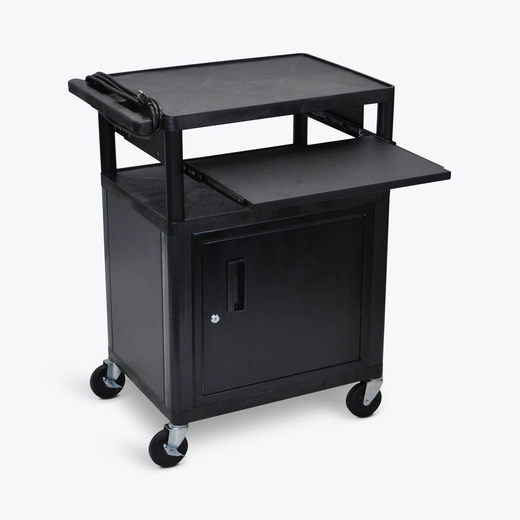 Black Keyboard Tray Audio Visual Cart Q895634