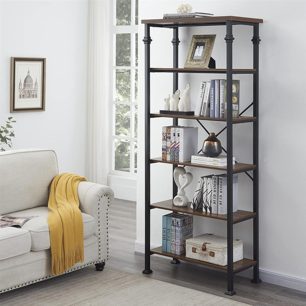 3-Tier Grey Oak Bookshelf S827