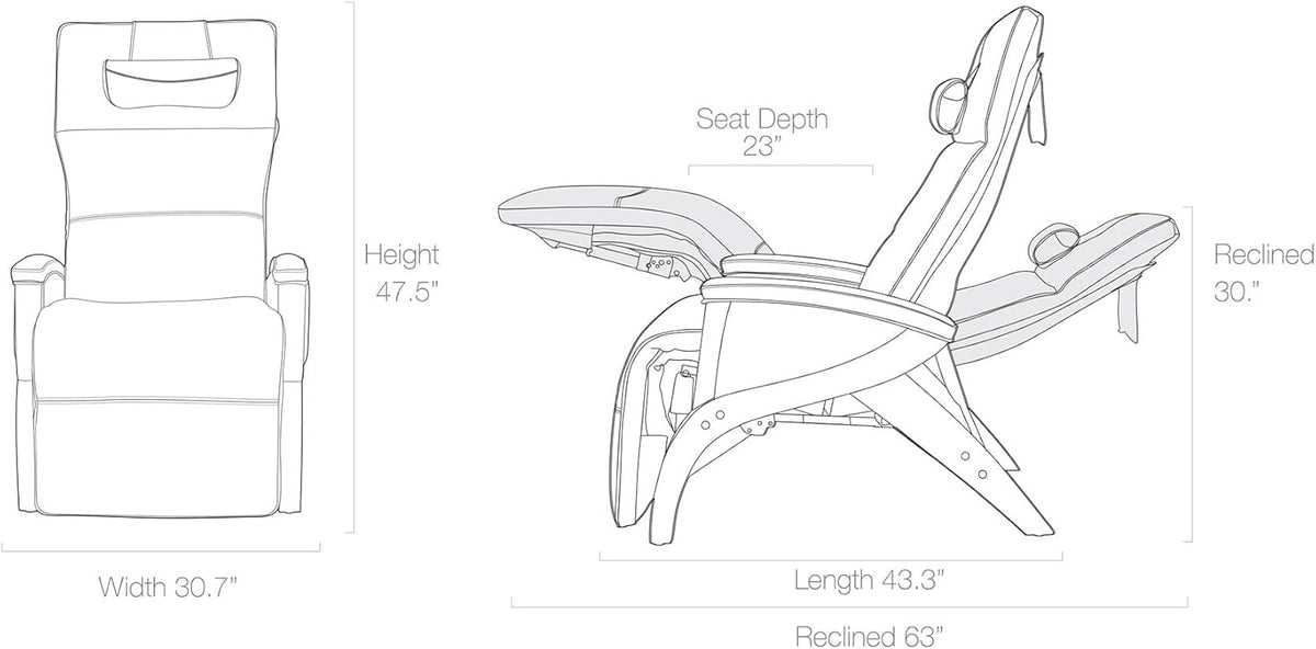 Pepper Leather Zero Gravity Recliner E9564