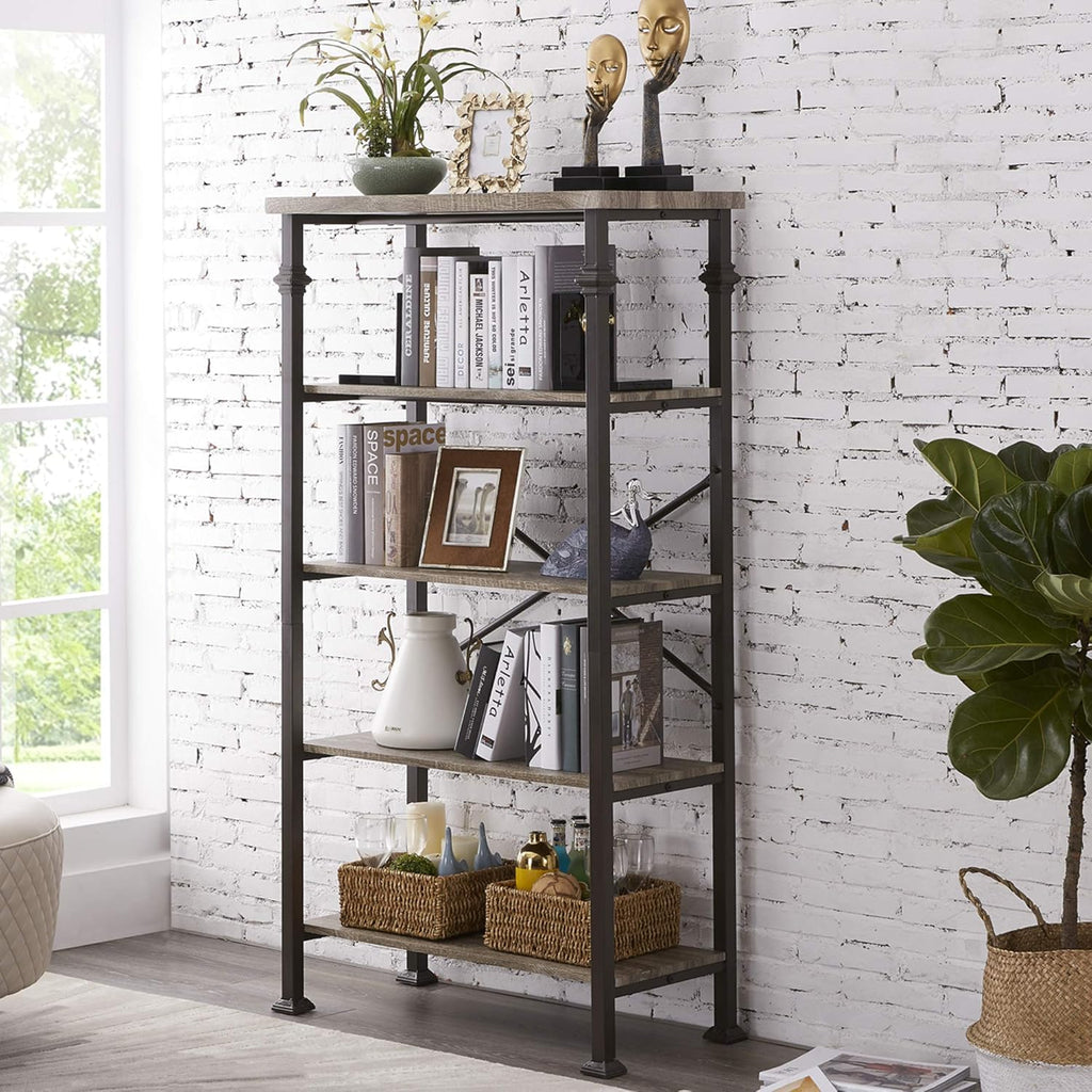 3-Tier Grey Oak Bookshelf S827