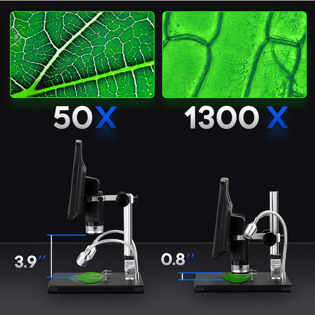 8.5'' Digital Microscope 50X-1300X with 12MP Camera G9281
