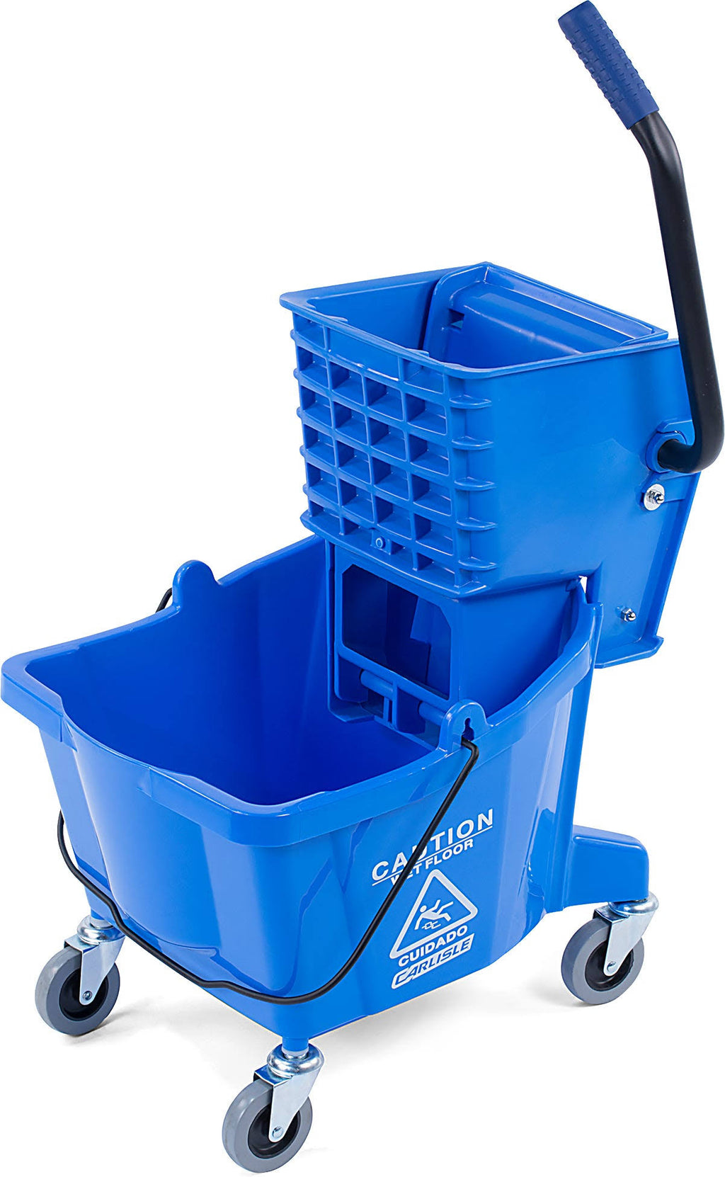 26 Quart Blue Mop Bucket with Side Press Wringer I77014
